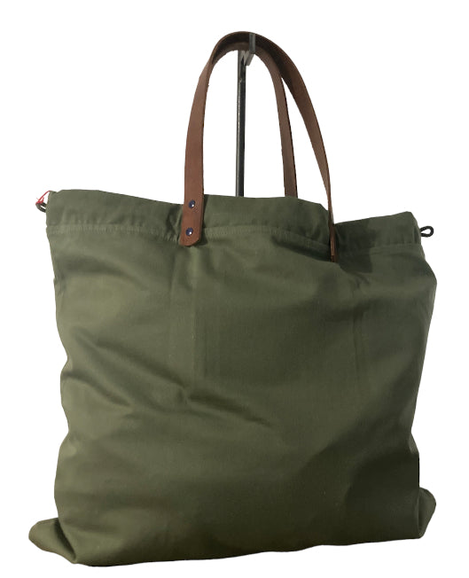 Sac cabas weekender en toile kaki, anses en cuir – vue 4
