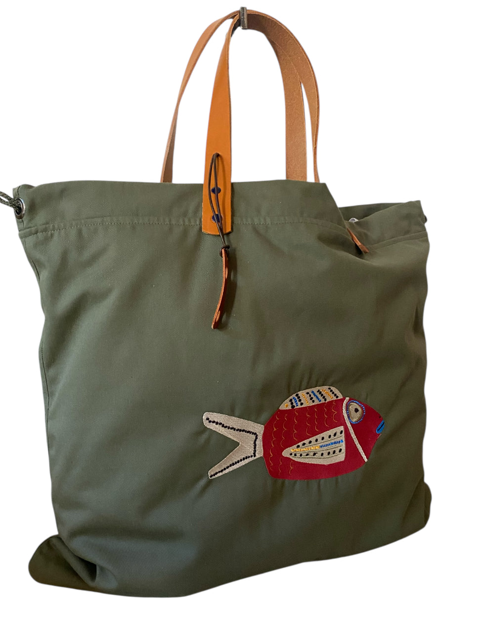 CABAS BRODERIE POISSON BOZO ROSE