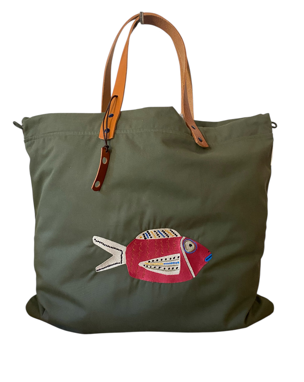 CABAS BRODERIE POISSON BOZO ROSE